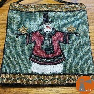 Southcoast Beaded Snowman Crossbody Bag New